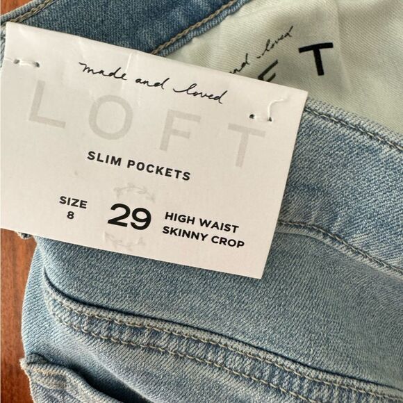 NWT Destructed frayed hem Button Fly High Rise Skinny Jeans Light Wash  sz 29/8 - Picture 6 of 16